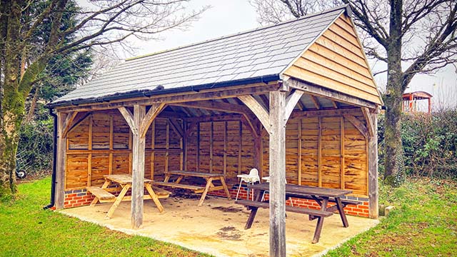 Oak framed garden building with permitted development approved